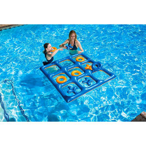 Jeu de piscine gonflable Tic Tac Toe en PVC écologique et amusant pour tous les âges, idéal pour les fêtes aquatiques, les jeux d'eau en intérieur et en extérieur - Product Image 1