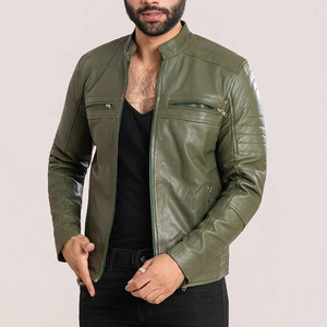 Chaqueta de Motociclista de Cuero Genuino para Hombre, Corte Entallado, Estilo Café Racer, con Cierre de Cremallera y Diseño Transpirable - Product Image 2