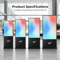 Écran d'affichage numérique LCD sur pied pour intérieur, 43, 55, 65 pouces, OEM, sans écran tactile, écran publicitaire Android, kiosque pour magasin