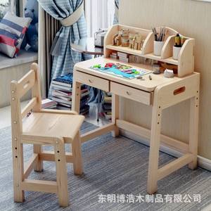 Solid Wood <b>Study</b> <b>Desk</b> And Chair Set For Kids Scandinavian Style Durable Customizable Size And Color - Product Image 3