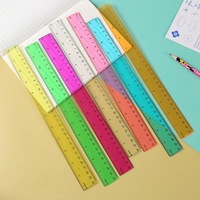Règle publicitaire en plastique colorée de 30 cm pour étudiants, en gros et en stock