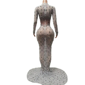 فستان حورية البحر للحفلات المسائية بالترتر من حجر الراين الفاخرة - Product Image 6