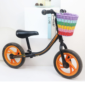 Bicycle <b>Basket</b> Front Handlebar Mount Rainbow Colors <b>Small</b> <b>Plastic</b> Durable For Kids Bike - Product Image 1