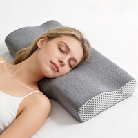 Oreiller ergonomique cervical en mousse à mémoire de forme respirante à contour ondulé pour soulager la douleur, soutien du cou pour dormeurs sur le côté et sur le dos, avec housse lavable