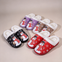 Fabricant de pantoufles d'hiver personnalisées pour femmes avec imprimé ours, semelle extérieure en TPR, chaussures d'intérieur