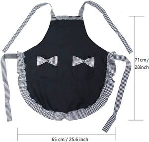 Cute Retro Lovely <b>Ladies</b> Kitchen Flirty Vintage Durable Polyester <b>Aprons</b> Women Girls with Pockets for Work Suit - Product Image 4