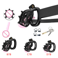 Cage de chasteté portable avec rivets souples Prise urétrale Cage à bite courte respirante Dispositif de chasteté masculine Serrure à pénis pour hommes