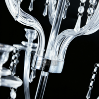 Chandelier élégant pour décoration de table, fournitures de décoration de mariage, décoration de cérémonie, porte-bougie de luxe transparent exquis
