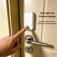 LUCKARM B03 Sonnette sans fil étanche IP68 alimentée par courant alternatif, système de sécurité autonome longue portée pour appartement, installation facile, ABS
