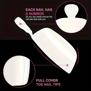 Uñas Postizas Francesas para Mujer, Uñas Acrílicas Adhesivas Blancas Cortas Cuadradas, Paquete de 120 - Product Image 4