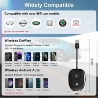 Adaptador Inalámbrico CarPlay USB-C, Dongle para Convertir CarPlay con Cable a Inalámbrico, Conexión Automática, Compatible con Android Auto para iOS iPhone