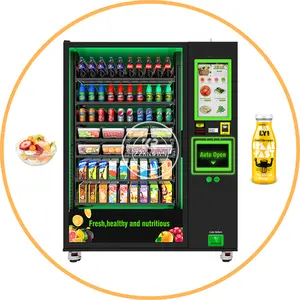 2024 24 시간 자동 팩 야외 스낵 벤다 기계 가격 동전 지폐 자판기