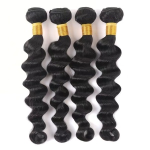 Extensions de cheveux humains vierges bruts non traités 100% naturels, alignés aux cuticules, en vrac, ondulés profonds, du Pérou - Product Image 4