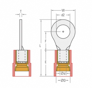 Chất lượng cao màu đỏ màu xanh thông tư uốn thiết bị đầu cuối đầy màu sắc Stud Pre cách điện Vòng thiết bị đầu cuối cách điện Vòng thiết bị đầu cuối - Product Image 2