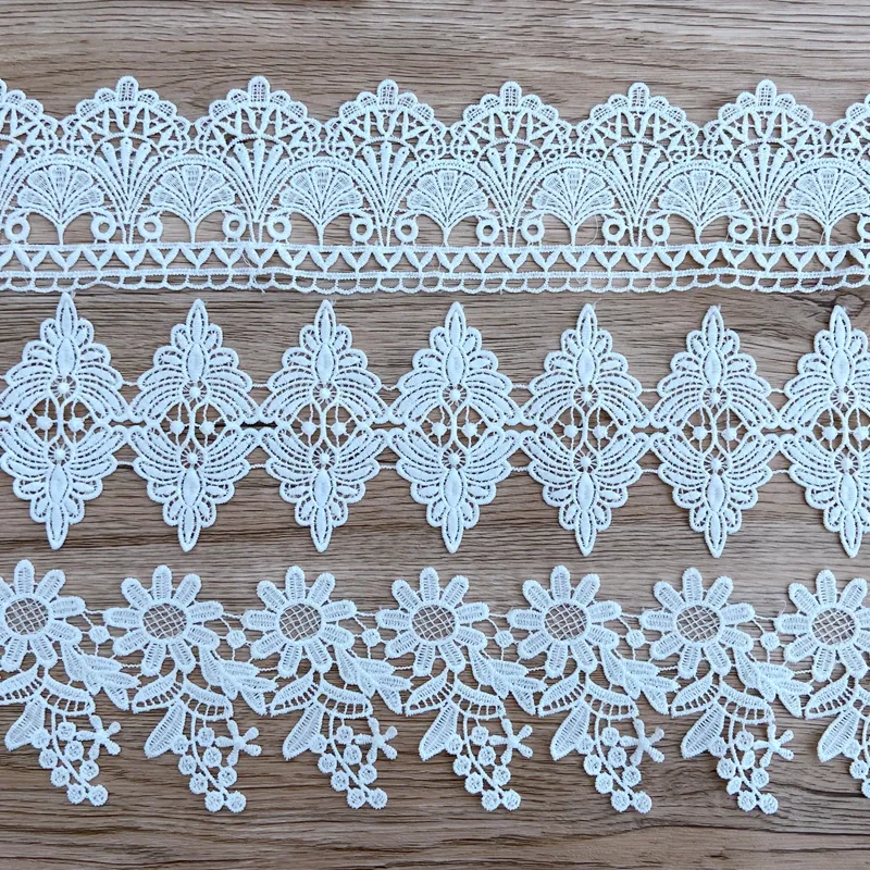 Zeal Silk Fabric with Lace Trim Embroidery for Wedding Decoration Flower Edging Crafts Veils Costumes Table Runner