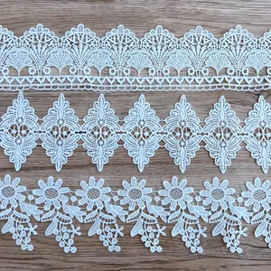 Zeal tecido de seda com renda bordado para decoração de casamento bordado flor artesanato véus trajes corredor de mesa