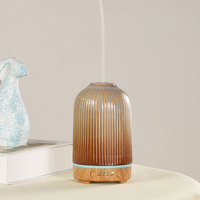 Diffuseur d'aromathérapie colonne à motif céramique, technologie à ultrasons, compact, sans eau, silencieux, pour voitures et diffusion à domicile