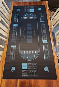 70 "X 35" Poker Table Top Blackjack <span class=keywords><strong>Casino</strong></span> Poker Topper Facile à effacer Hold'em Poker Mat avec Cheat Sheet - Product Image 4