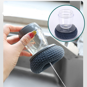 Cepillo para Platos con Dispensador de Jabón, Estropajo de Lana de Acero Antiarañazos para Ollas y Sartenes, Almohadilla de Fregado - Product Image 2