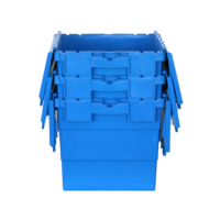Couvercle attaché 200kg Stack Loading Stack Box Caisses de stockage en plastique Boîtes de déménagement en plastique emboîtables