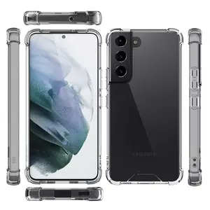 थोक स्लिम Shockproof क्रिस्टल स्पष्ट पारदर्शिता नरम TPU निविड़ अंधकार लक्जरी मोबाइल फोन बैग मामले के लिए सैमसंग S22 अल्ट्रा A1