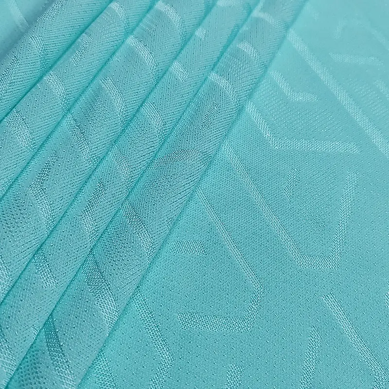 100% Polyester thể thao bóng đá Jersey lưới Jacquard vải dệt kim
