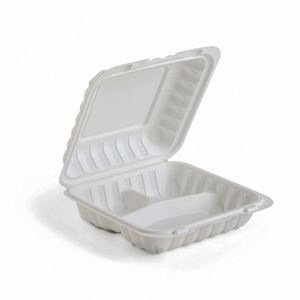 Contenedor de Alimentos Biodegradable de Plástico con 3 Compartimentos y Tapa Abatible, Apto para Microondas, en Oferta - Product Image 5