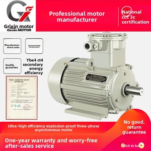 มอเตอร์เหนี่ยวนำสามเฟส Gexin YBE4-132S1-2 IE3 5.5KW 7.5HP 380V 3000RPM IP55 ป้องกันการระเบิด โครงเหล็ก - Product Image 2