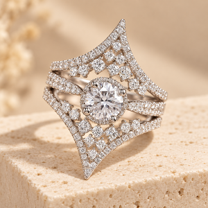 Anello a forma di V per donna, design geometrico semplice, anello da indossare ogni giorno - Product Image 3