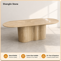 SHENGLIN OEM ODM Großhandel Hersteller Maßgefertigter Naturmarmor Moderner Steintisch für Esszimmer