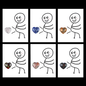 Guérison drôle carte série cristal naturel 20mm violet cristal Rose Quartz en forme de coeur Yoga méditation pierre précieuse - Product Image 3