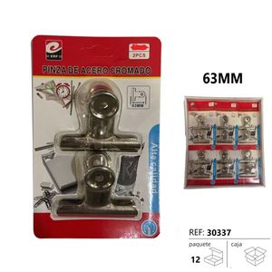 Pinza De Acero Cromado 63Mm Alta Calidad Para Oficina Y Escuela - Product Image 2