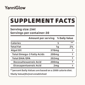 YanniGlow OEM ODM Vitamins Support Healthy Eyes <strong>Brain</strong> &amp; Bones Omega 3+DHA Drops for Adults Natural Supplement - Product Image 6