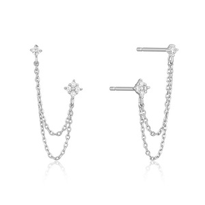 Orecchini a Catena con Nappine e Pavé per Donne, Gioielli di Moda Trendy, 1 Paio - Product Image 1