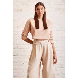 Sudadera Oversize de Cuello Redondo para Mujer, Tejida con Paja, Manga Regular - Product Image 2