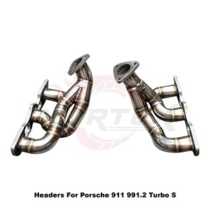Colectores de escape de acero inoxidable Vortex Precision para Porsche 911 991.2 Turbo S, pieza de motor de ajuste directo. - Product Image 4