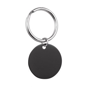 Ciondolo Rotondo Nero 32 mm, Componente per Gioielli, Etichetta in Metallo, Accessorio per Portachiavi - Product Image 1