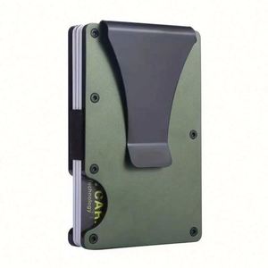 OEM ODM Custom RFID Blocking <b>Passport</b> Credit Card Holder PU Leather Minimalist Metal <b>Wallet</b> No Closure Multi-Function Laser - Product Image 1