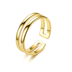 Offre d'articles mixtes Bagues en acier inoxydable en or véritable Bagues en acier inoxydable punk Bague en acier inoxydable plaqué or pour la mode - Product Image 4