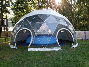 Tente dôme en PVC moderne et innovante de 5m, tente à balles d'extérieur en toile de fibre de polyester protectrice contre les UV, logo personnalisable pour les hôtels - Product Image 3