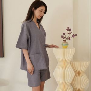 100% Cotton Customized Homewear Sleepwear <b>Cardigan</b> Kimono Yukata Cotton Bathrobe Nightwear - Product Image 2