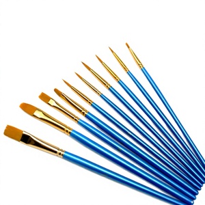 Paul Cezanne 10 Pcs Wood Handle Nylon Hair <b>Artist</b> Angled Paint Brushes <b>Set</b> for Watercolor/ Painting - Product Image 2