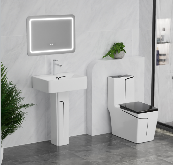 White with black seat