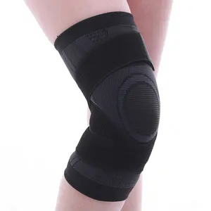 Venta al por mayor universal artritis alivio del dolor hombres mujer nylon tejido voleibol protector correas soporte rodillera