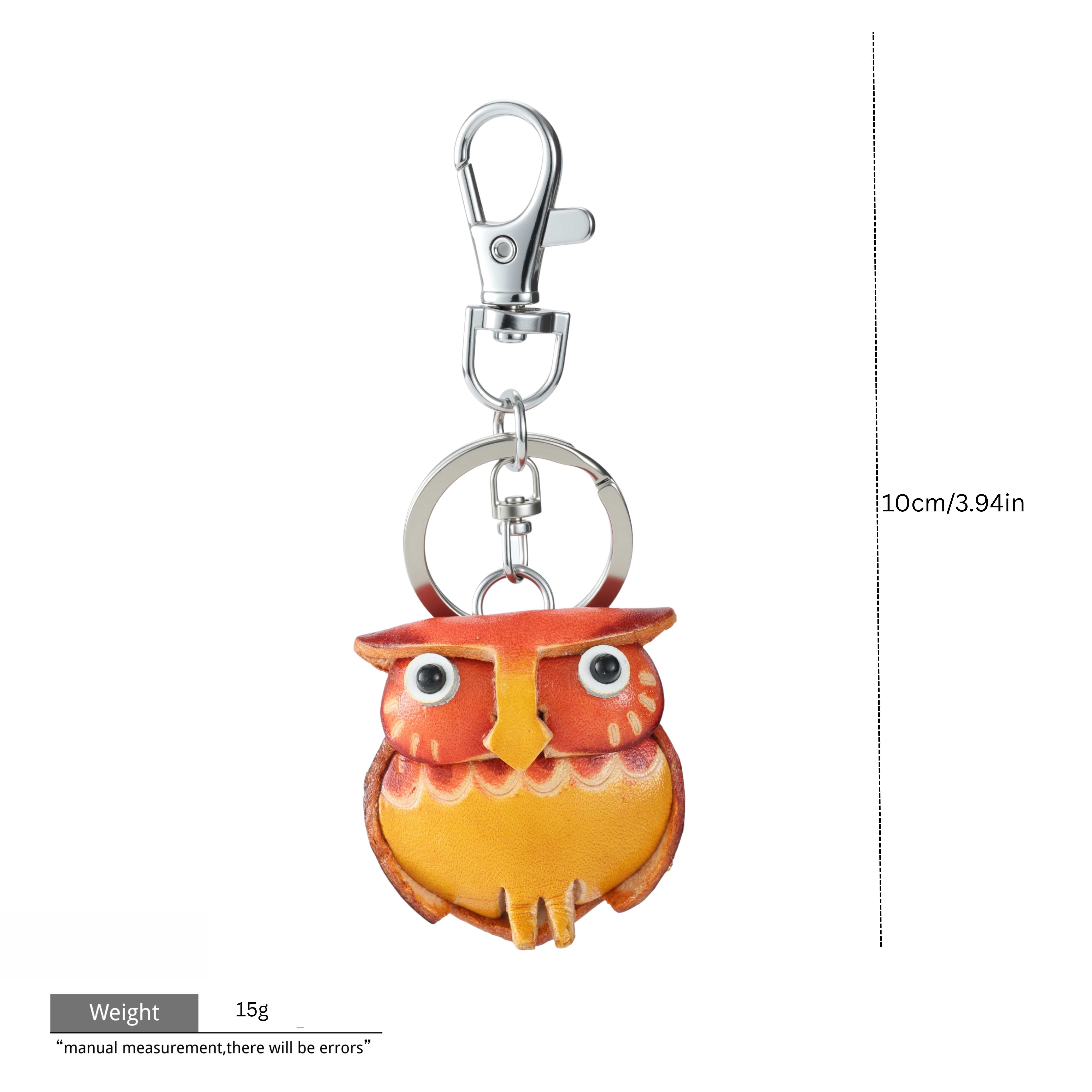 yellow owl real leather bag charm-GRJ2468BC