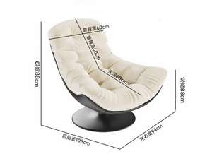 Döner Koltuk Lüks Kanatlı İskandinav Mobilya Modern Otel Ofis Koltuğu Deri Ev Kadife Oturma Odası Vurgu Koltuğu Dinlenme Koltuğu - Product Image 5