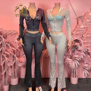 Bahar güz kadın kıyafetleri baskı kapüşonlu ceket uzun pantolon 2 parça Set seksi Y2K Lady kadınlar için iki parçalı Set giyim 2026 - Product Image 1