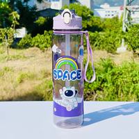 Bouteilles d'eau portables en plastique Beeman Creative Personality Pattern Space Cup avec paille, motif dessin animé, design esthétique