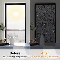Film de fenêtre décoratif auto-adhésif amovible ORON 3D motif floral teinté, design arc-en-ciel en PVC pour la maison et les meubles
