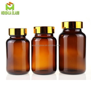 Bouteille de tablette vide en verre ambré à large bouche de 75ml 75cc 2.5oz capsule pilule de stockage de vitamines bouteille en verre avec bouchon à vis - Product Image 6